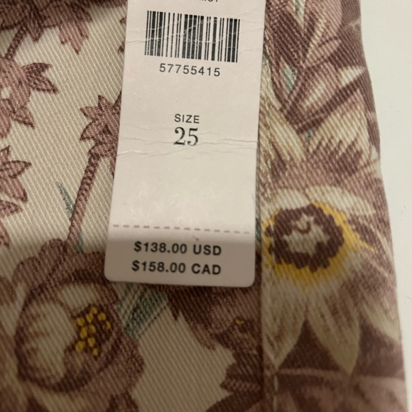Anthropologie Pilcro & The Letterpress The High Rise Trouser Bootcut Floral 25R - Picture 8 of 8